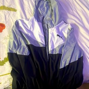Grey and black Puma windbreaker